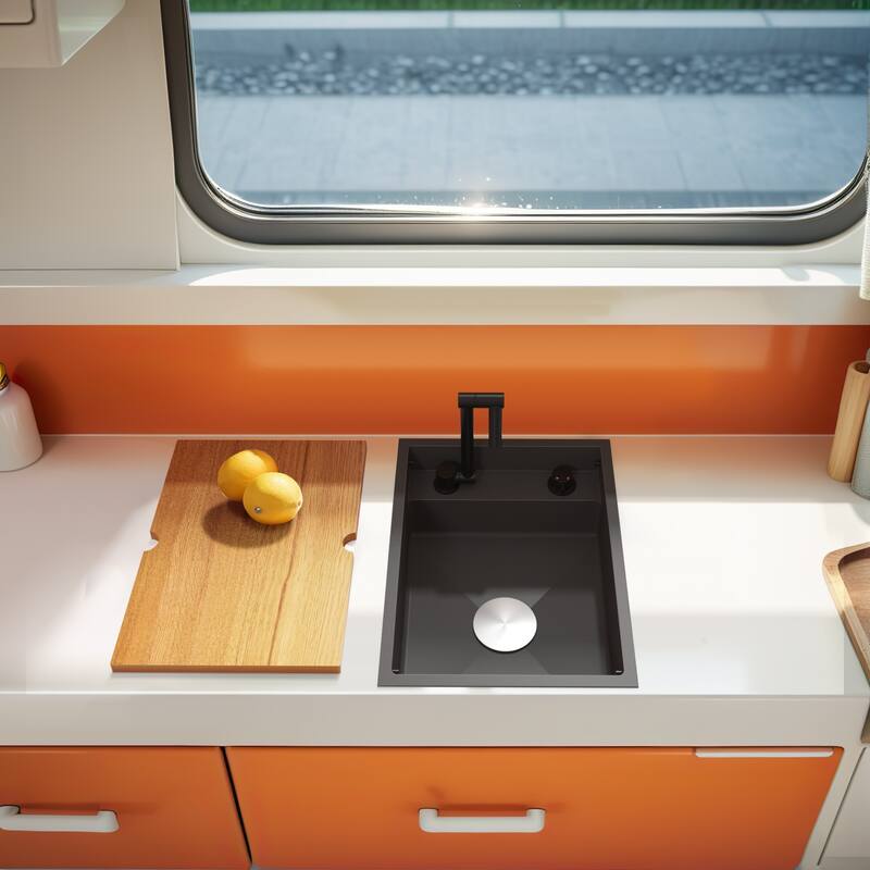 RV Sink with faucet and foldable tap