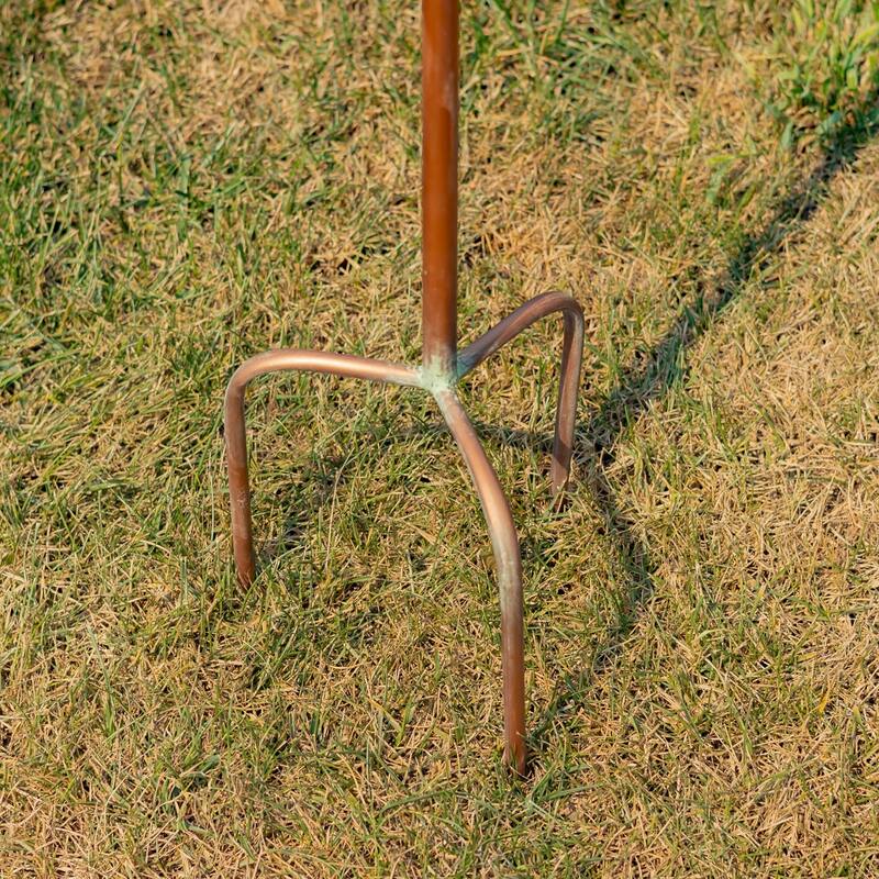 69" Tall Iron & Cobalt Blue Porcelain Birdhouse Stake "Cannes" - 9.25" L x 7" W x 69" H