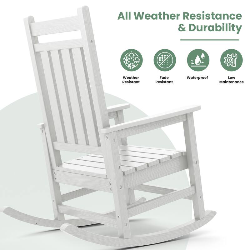 HDPE Outdoor Patio Rocking Plastic Adirondack Chair