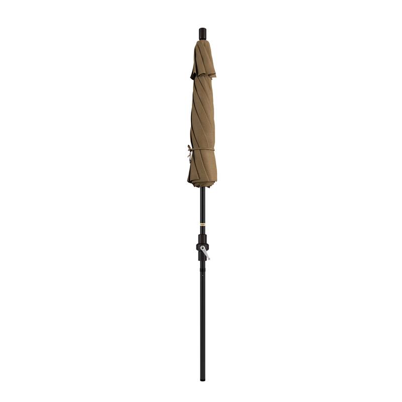 California Umbrella 7.5' Sun Master Patio Umbrella Bronze Aluminum Pole Fiberglass Ribs Crank Lift Tilt Sunbrella Cilantro
