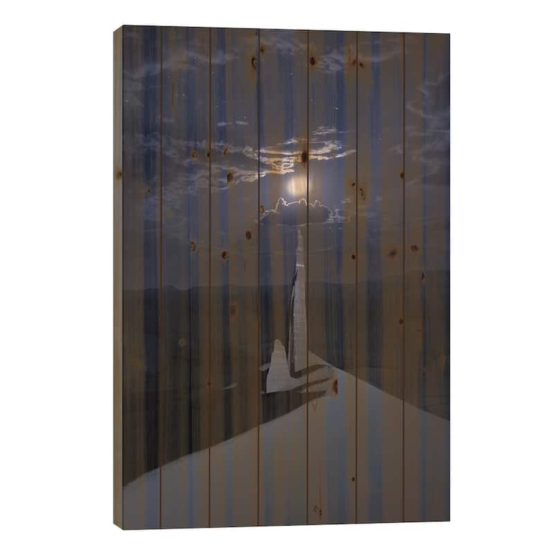 Inspired Moon Print On Wood by Dustin LeFevre - Multi-Color - 40x26x1.5