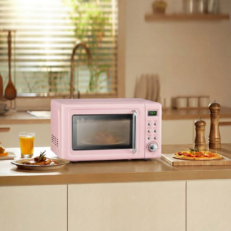 Costway 0.7Cu.ft Retro Countertop Microwave Oven 700W LED Display - See details