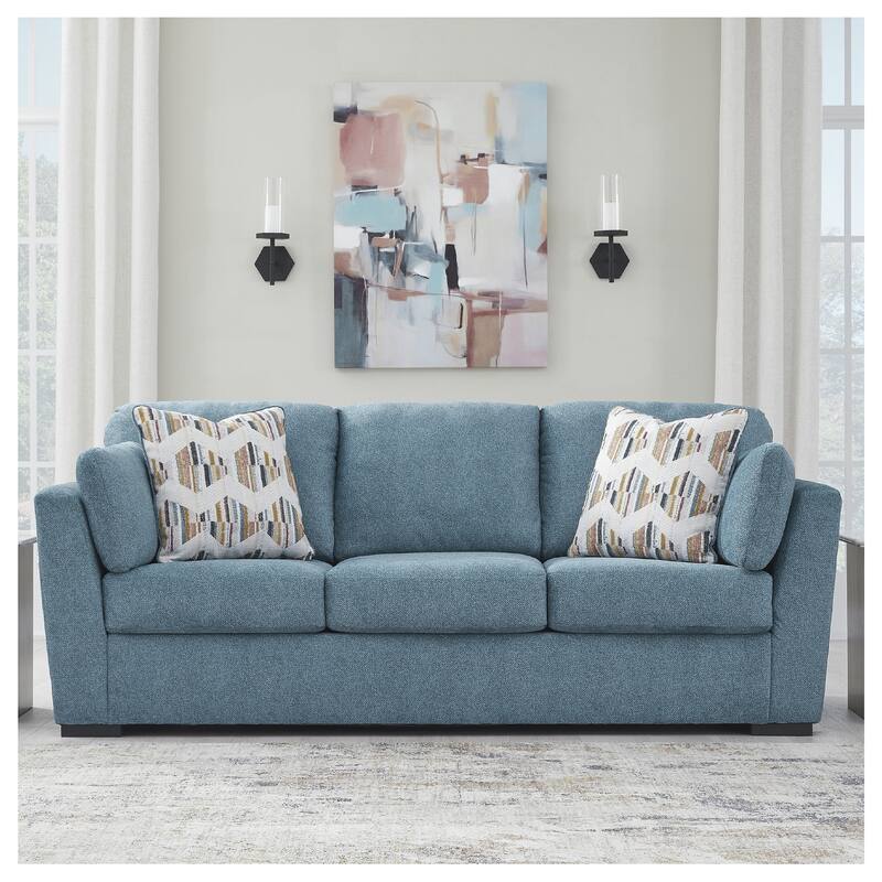 Signature Design by Ashley Keerwick Teal Queen Sofa Sleeper - 94" W x 41" D x 39" H - 94" W x 41" D x 39" H - Teal