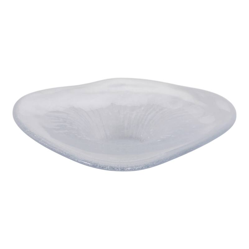 Glass Bowl Textured Handcrafted Finish Decorative Use - 3" Clear - 24" x 14" x 3"