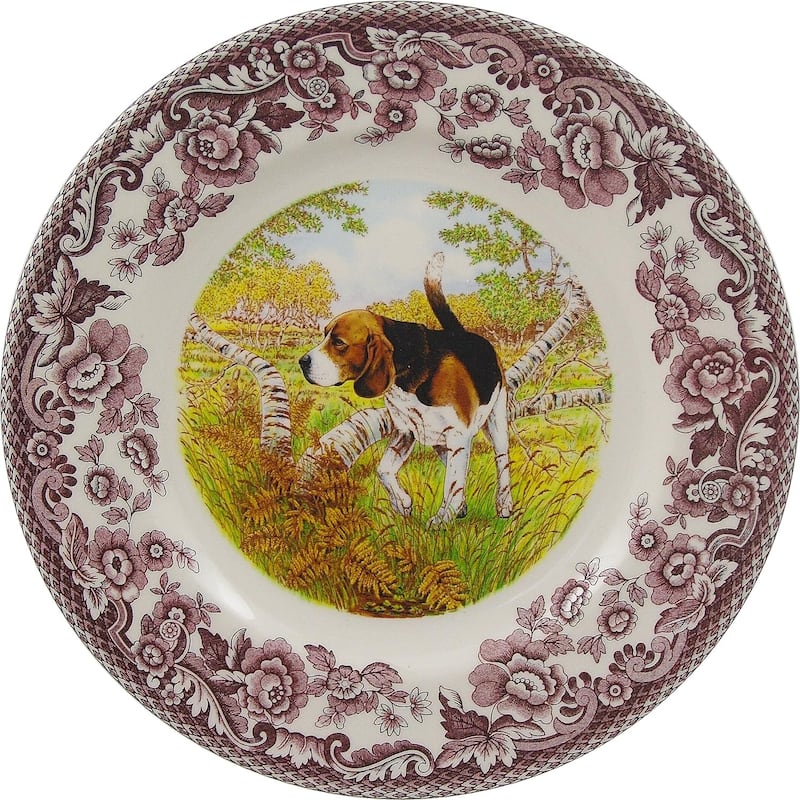 Spode Woodland Salad Plate - Assorted Animals - 8 Inch - Beagle 