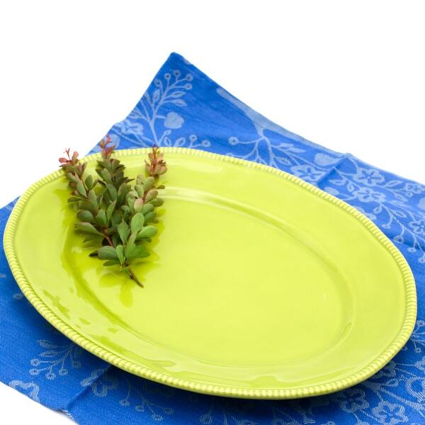 slide 1 of 15, Euro Ceramica Algarve 16" Stoneware Oval Serving Platter