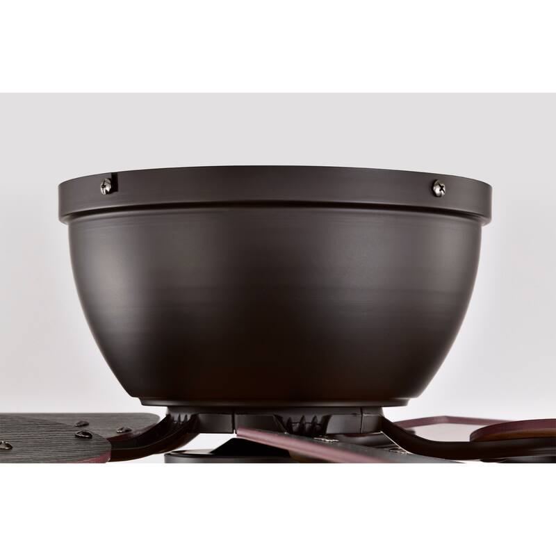 Margno 52-Inch Flushmount Lighted Ceiling Fan Jewel Cut Design Tiffany Glass Lamp Black Finish