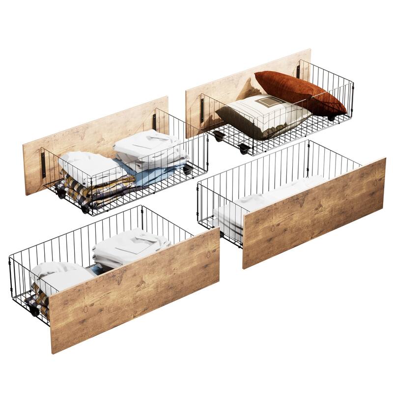 VECELO Underbed Storage Containers with Wheels Large Under Bed Drawers Rolling Under Bed Storage Dresser Metal Drawers