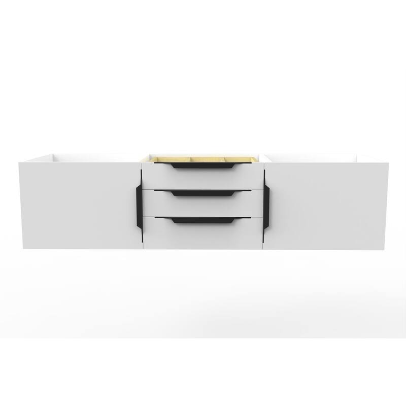 Alpine 60" Wall Mounted Bathroom Vanity (Base Only) - White - Matte