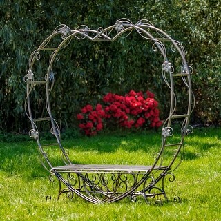 6.8 Foot Tall Heart-Shaped Iron Bench - 83.86
