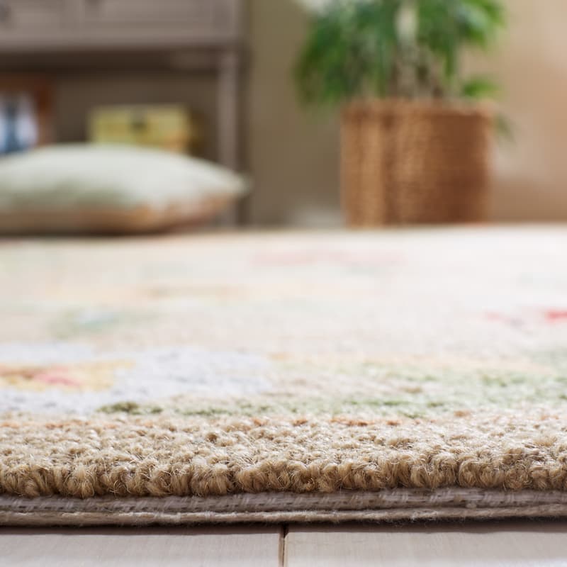 SAFAVIEH Handmade Chelsea Rubi French Country Floral Wool Rug
