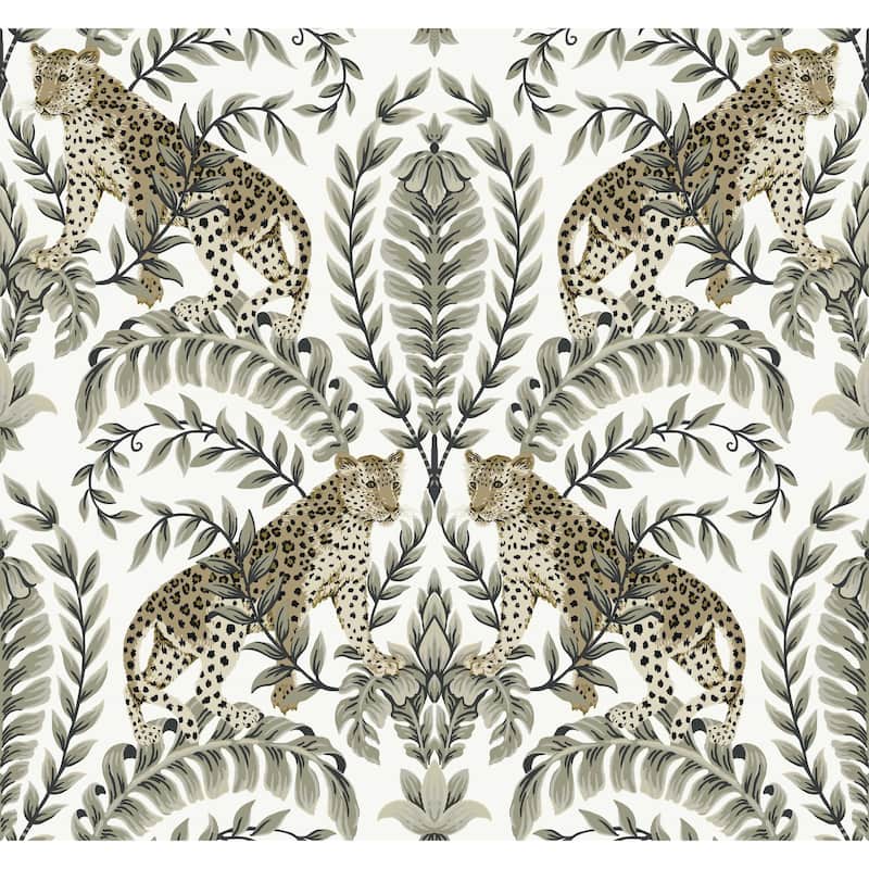 Wanek, Jungle Leopard Wallpaper, 27 in x 27 ft = 60.75 sq ft, Wallpaper Roll