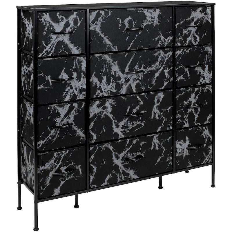 Dresser w/ 12 Drawers - Furniture Storage Chest Tower Unit for Bedroom