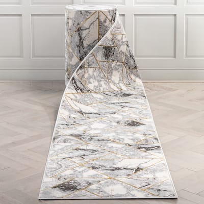 Custom Size Runner Fairmont Arlo Glam Marble Pattern Stair Rug