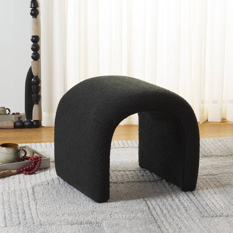 SAFAVIEH Alize Curved Waterfall Velvet Ottoman