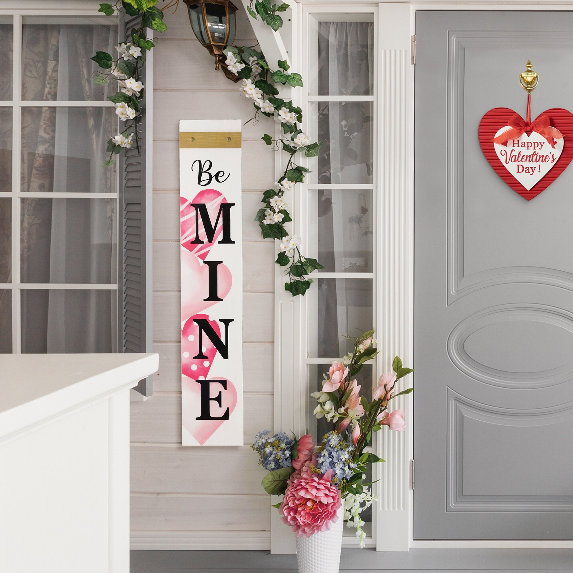 Glitzhome Wooden Happy Valentine's Day Porch Sign Decor - On Sale