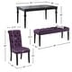 preview thumbnail 11 of 37, Roundhill Furniture Leviton Upholstered Dark Wash Wood 6-piece Dining Set