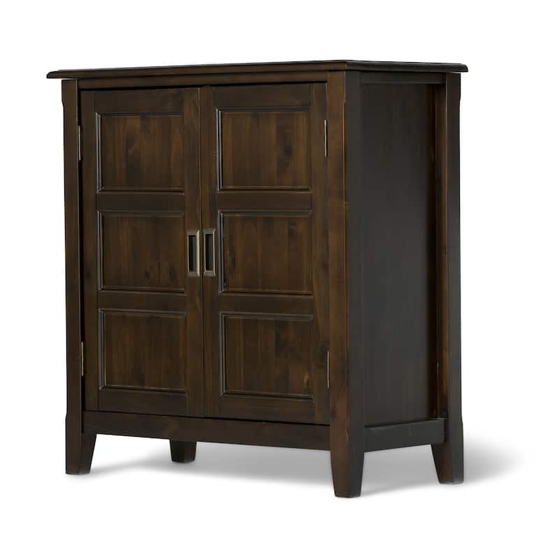 WYNDENHALL Portland SOLID WOOD 30 inch Wide Transitional Low Storage Cabinet - 30"w x 14"d x 31"h