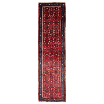 ECARPETGALLERY Hand-knotted Andelz Red Wool Rug - 2' 7" x 9' 8"
