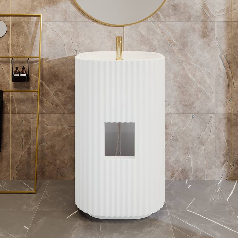 Eviva Haven 20" W x 16" D Solid Surface Pedestal Sink Base