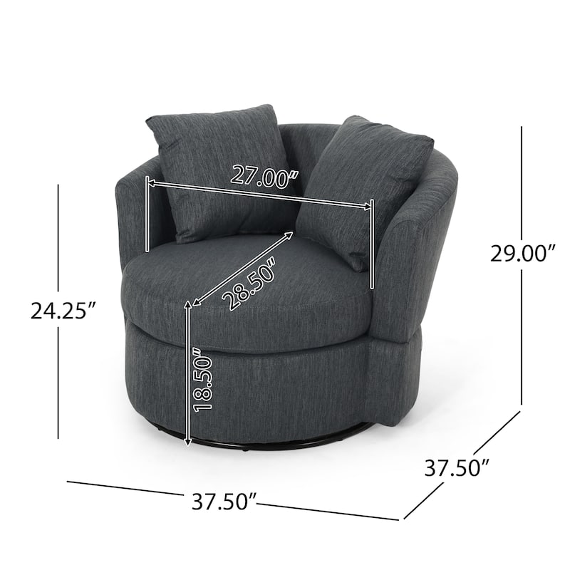 Swivel Club Chair - Charcoal