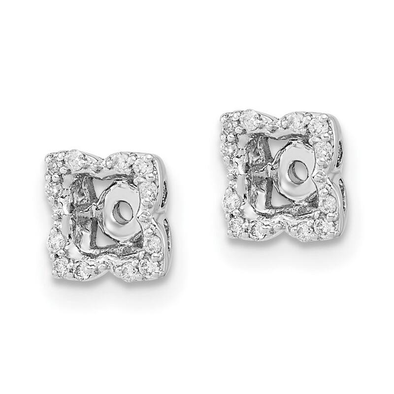 Curata 14k White Gold Diamond Earrings Jackets - 5.5x5.5mm Wide