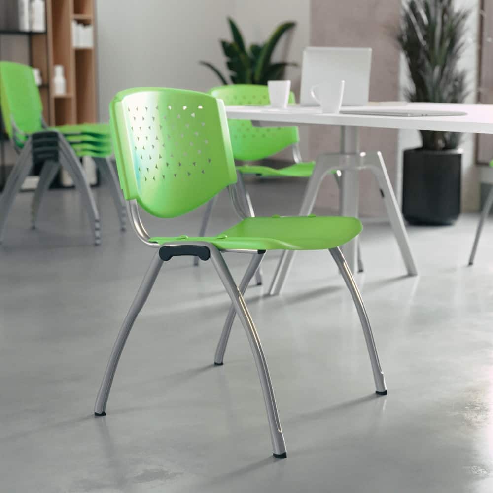 880 lb. Capacity Plastic Stack Chair with Powder Coated Frame