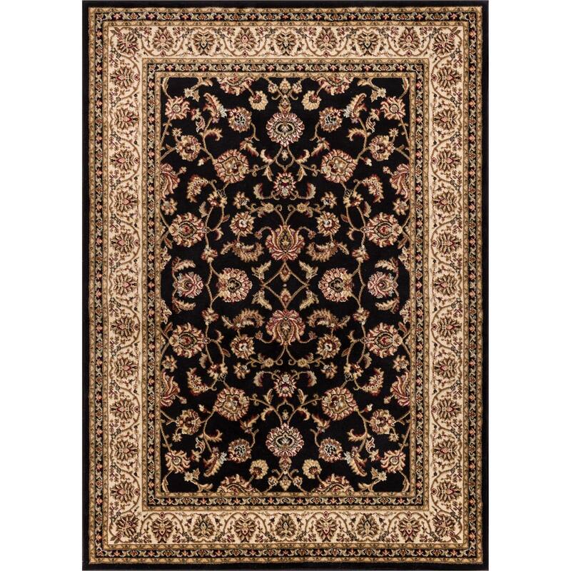 Well Woven Gwalia Traditional French Oriental Area Rug - 9'3 x 12'6 - Black/Ivory - Rectangle