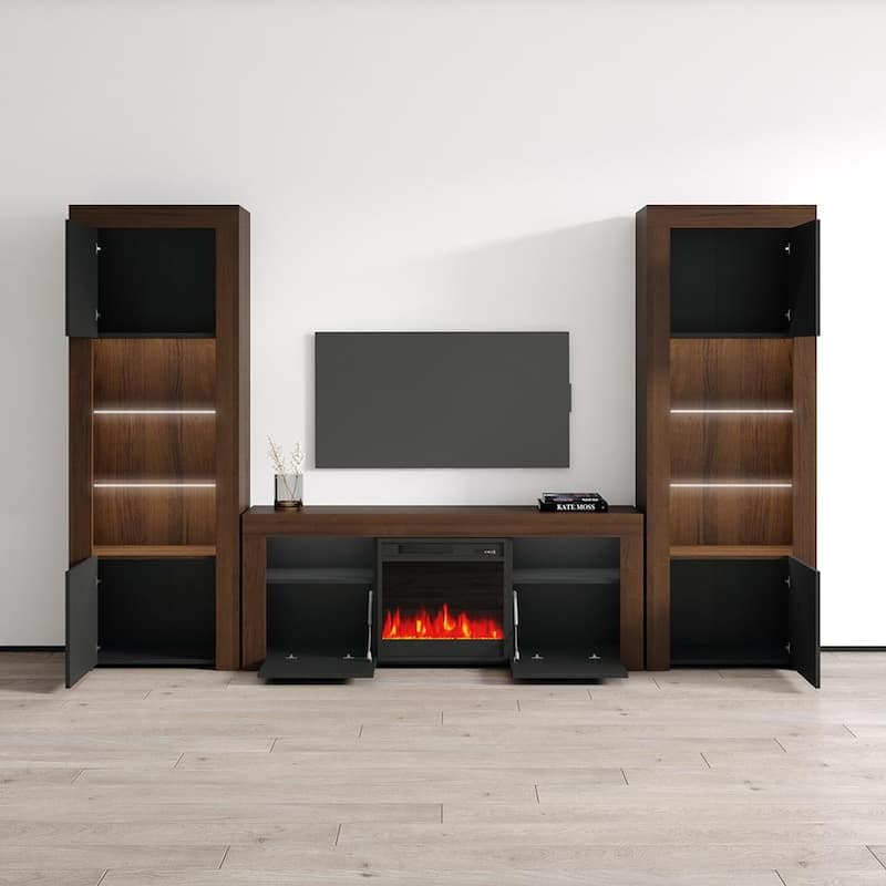 Milano Modern Electric Fireplace / Entertainment Center Wall Unit