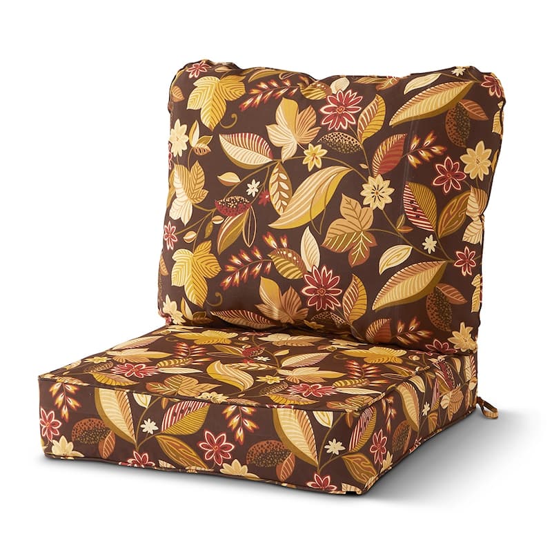 Timberland Floral Outdoor 24-inch x 24-inch Premium Deep Seat Cushion Set (Cushions Only)