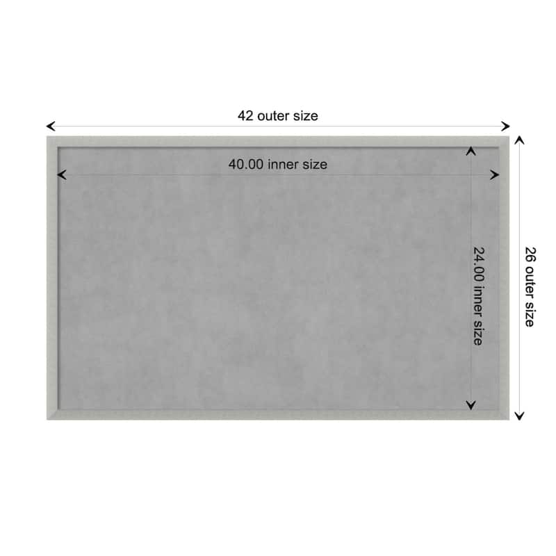 Amanti Art Silver Leaf Framed Magnetic Board - Board Size 40x24