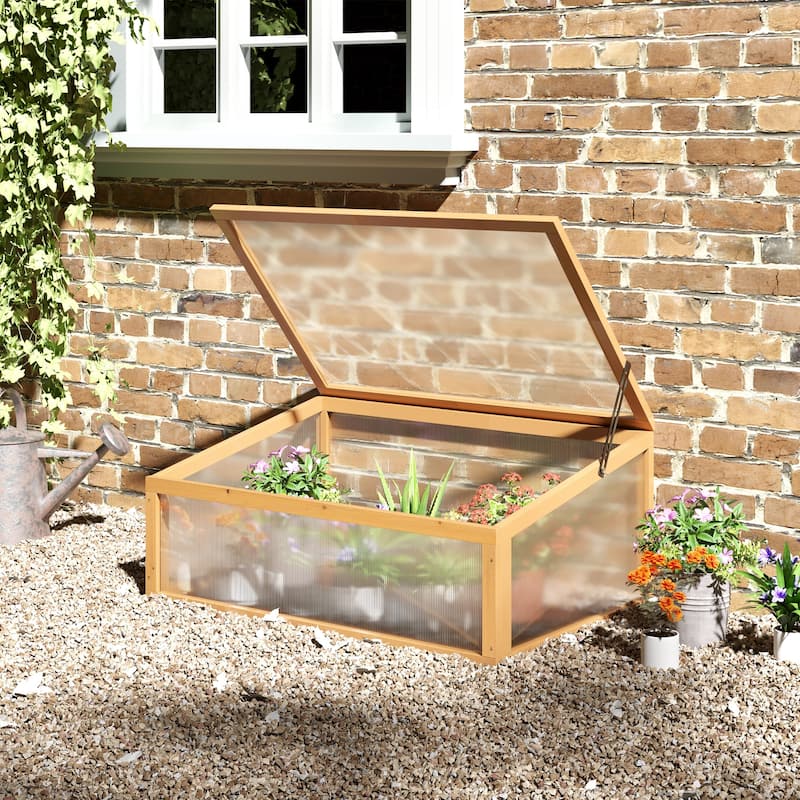 Lean To Green House Brown - Wood/Plastic - Portable