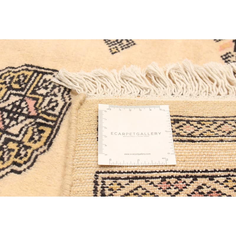 ECARPETGALLERY Hand-knotted Peshawar Bokhara Beige Wool Rug - 4'1 x 6'0