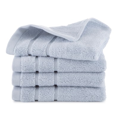 Clean Design Home x Martex Solid Supima 4-Pack Blue Wash Towel Set