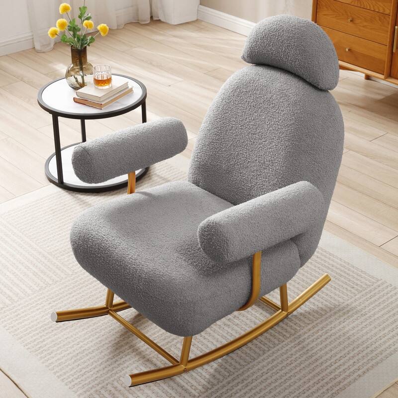 Rocking Chair with Gold Metal Frame