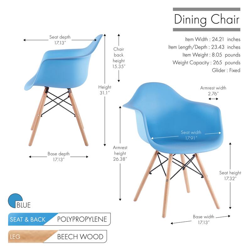 Porthos Home Jacqueline Mid-Century Dining Chair