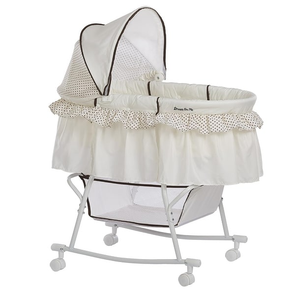 slide 2 of 5, Dream On Me Lacy, Portable 2 in 1 Bassinet and Cradle in Brown Cream