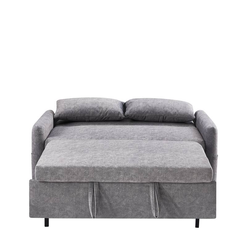 Pull Out Sleep Sofa Bed with Pillows, Loveseats Sofa with Adjsutable Backrest, Convertible Sofa Bed with USB Ports