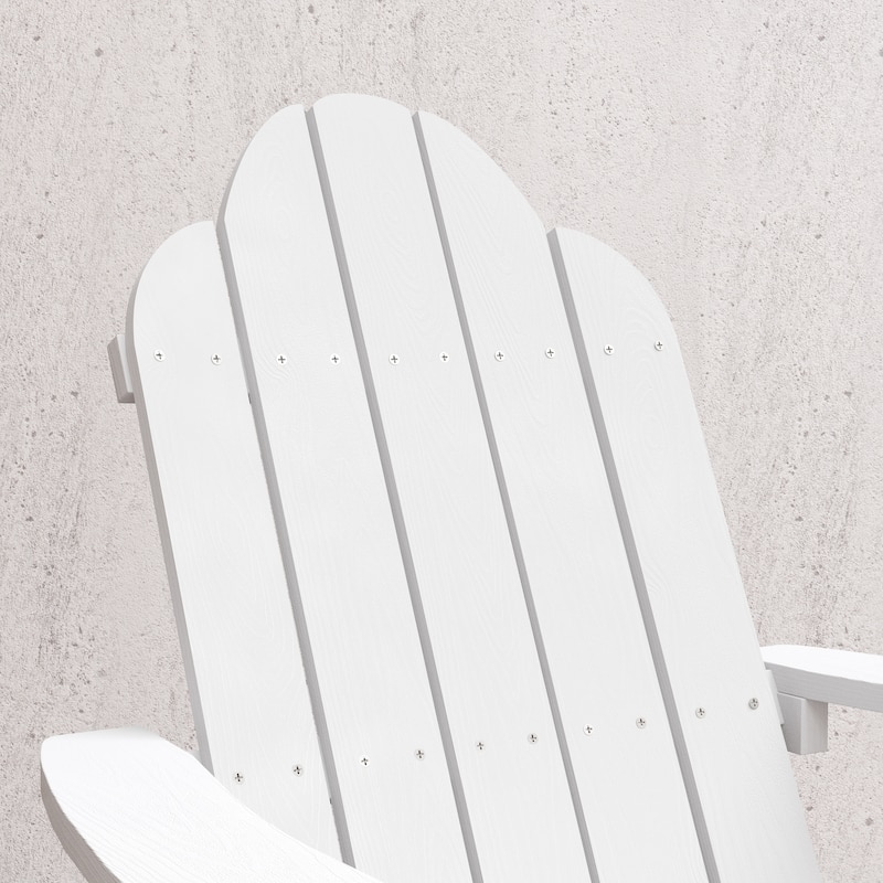 LUE BONA Plastic Poly Weather Resistant Outdoor Patio Adirondack Chair 1-Pack - 35"D x 30"W x 36.2"H
