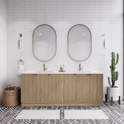 Milano 84" Freestanding Bathroom Vanity with Double Reinforced Acrylic Sink
