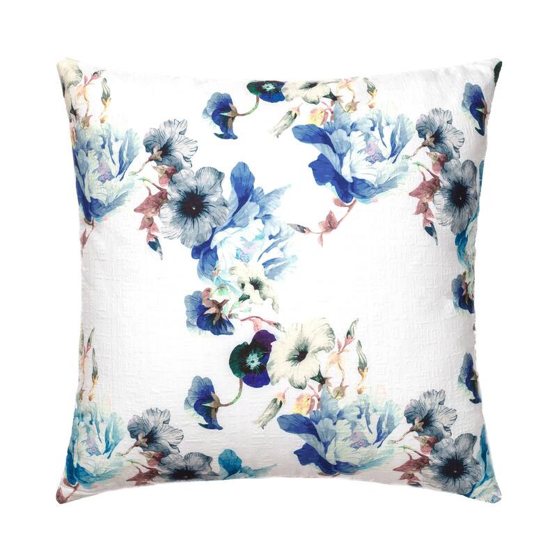 Authentic Hotel and Spa Morning Glories Decorative Pillow Cover - Blue Multi - 18x18