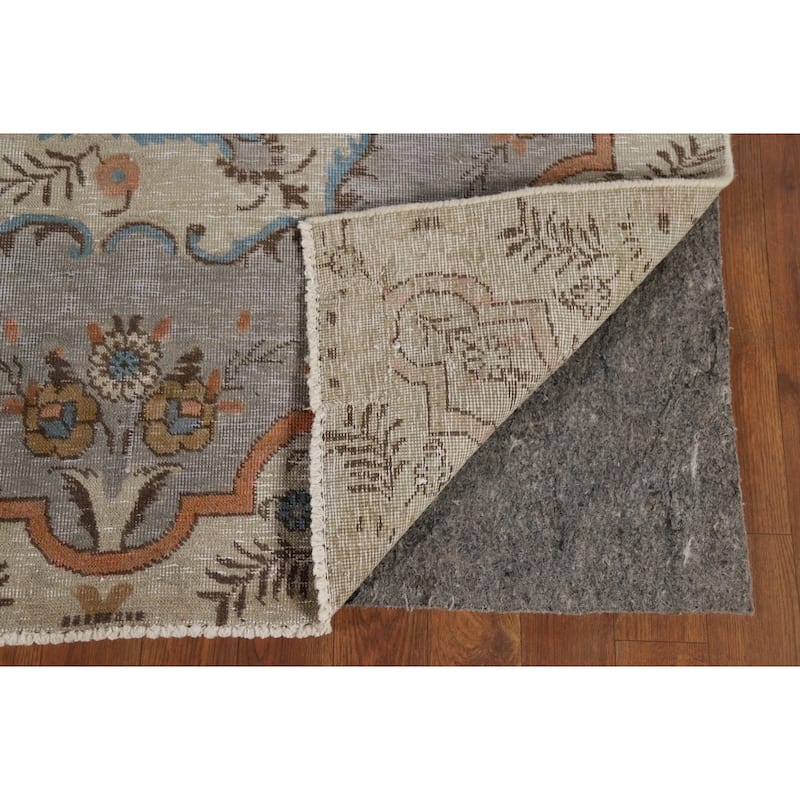 Tabriz Vintage Persian Area Rug Handmade Wool Carpet - 8'7" x 11'5"