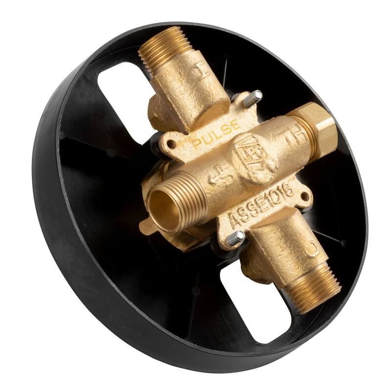 Tru-Temp Pressure Balanced Mixing Valve with Round Trim Matte Black
