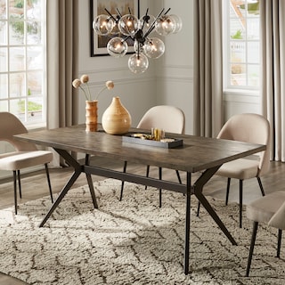 Presley Iron Grey Metal Base Dining Table by iNSPIRE Q Modern