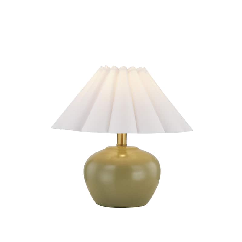 Harlow 14" Table Lamp with Linen Shade, Green (Set of 2)