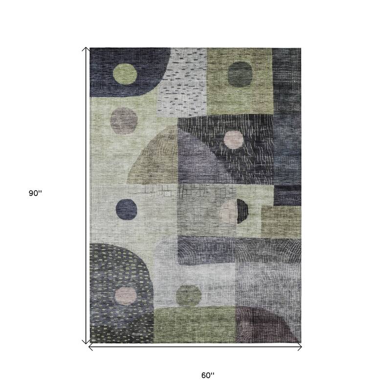 HomeRoots Geometric Transitional Rectangle Outdoor Rug