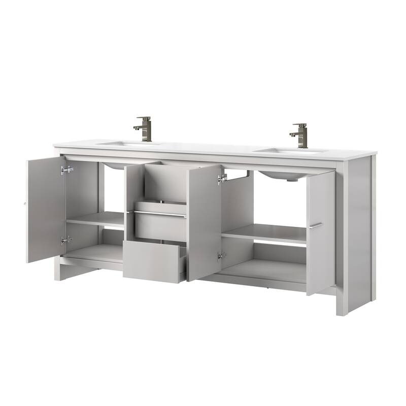 Lafarre Bath Vanity Quartz Top, Sink and Gun Metal Faucet
