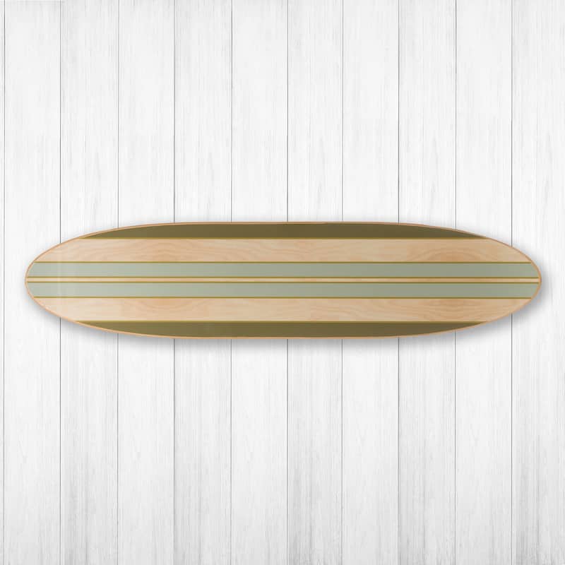 Lacquered Wood Surfboard Wall Décor
