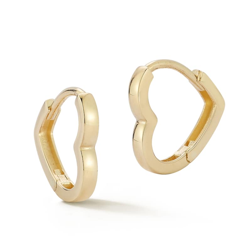 Soleil 14K Gold Heart Shaped Huggie Hoop Earrings