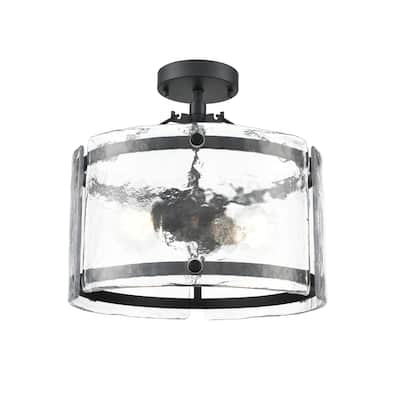 Millennium Lighting 47002 Bennetti 2 Light 15" Wide Semi-flush Drum